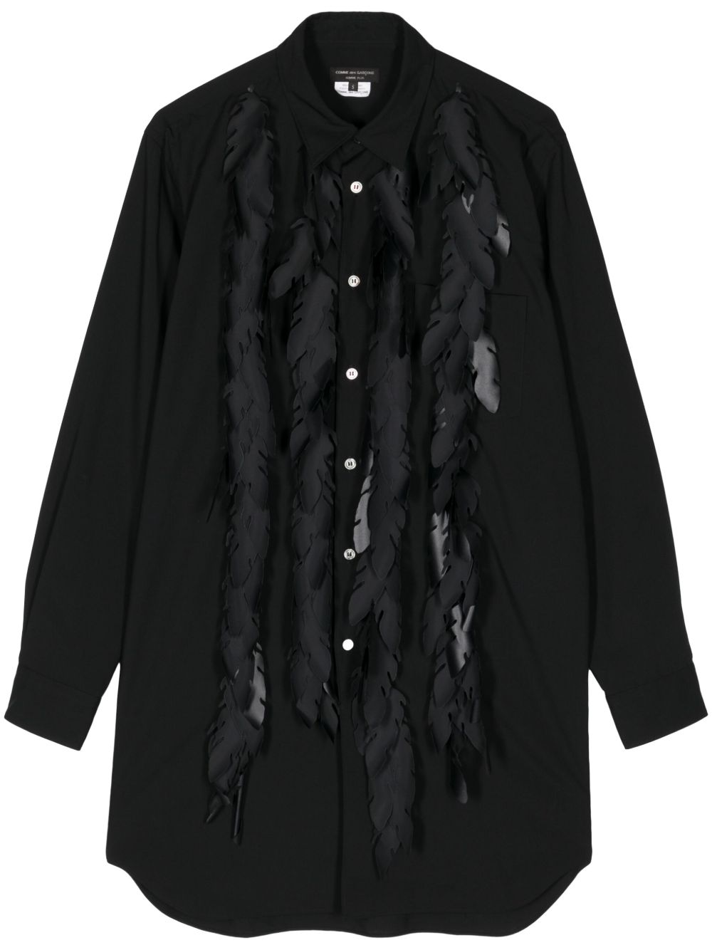 Comme des Garçons Homme Plus 叶形贴花长袖衬衫 - 黑色