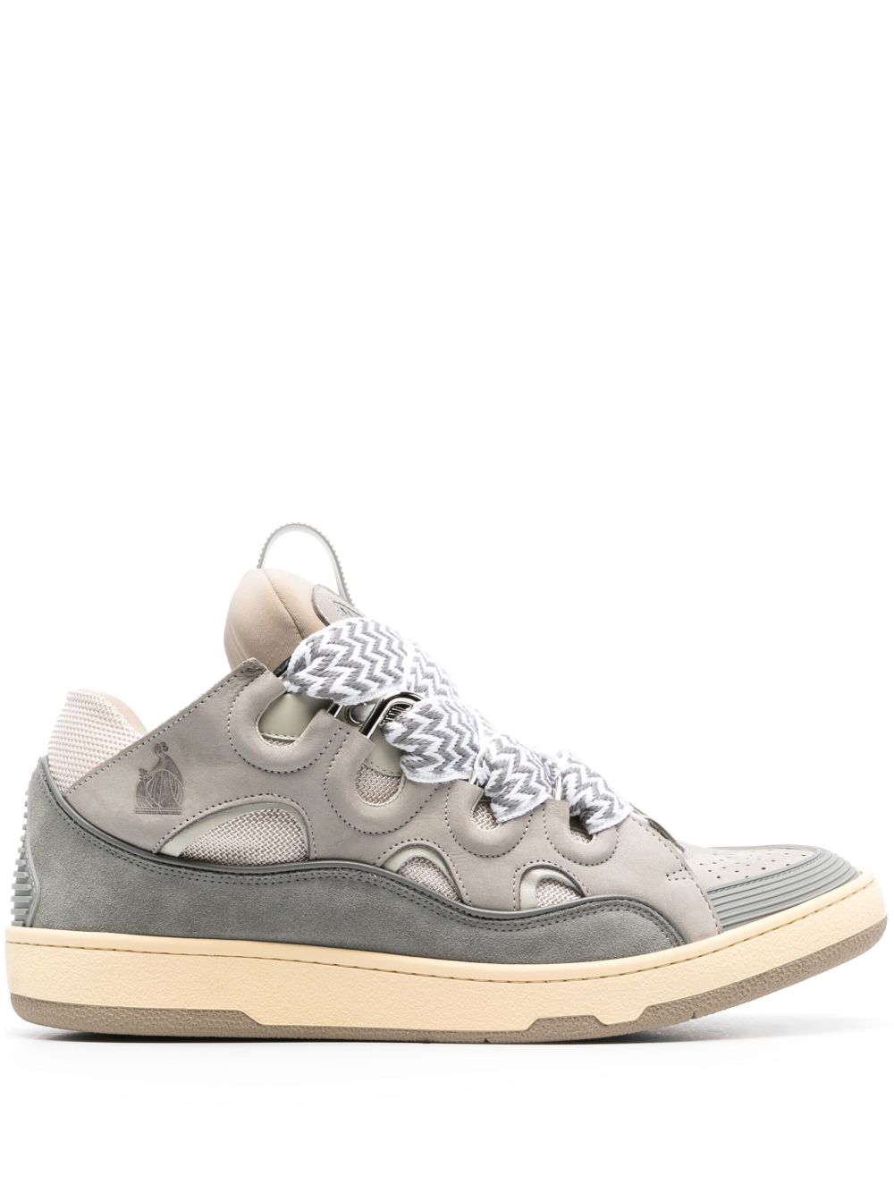 Lanvin Curb 皮质运动鞋 - 灰色