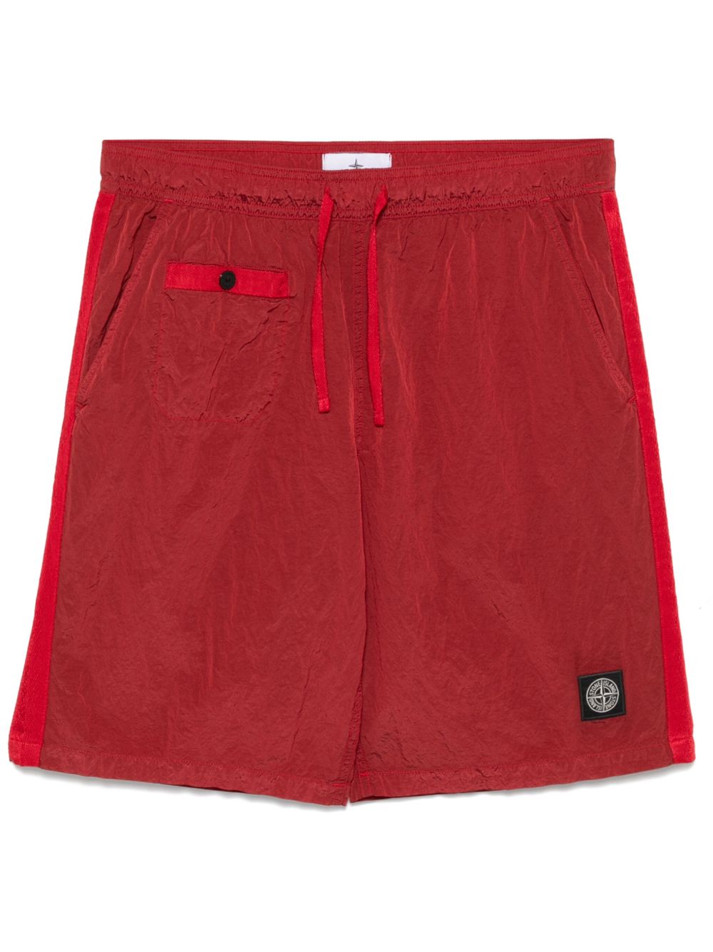 Stone Island logo贴花短裤 - 红色