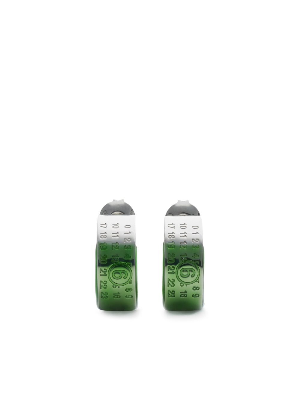 MM6 Maison Margiela 数字雕刻经典耳环 - 绿色