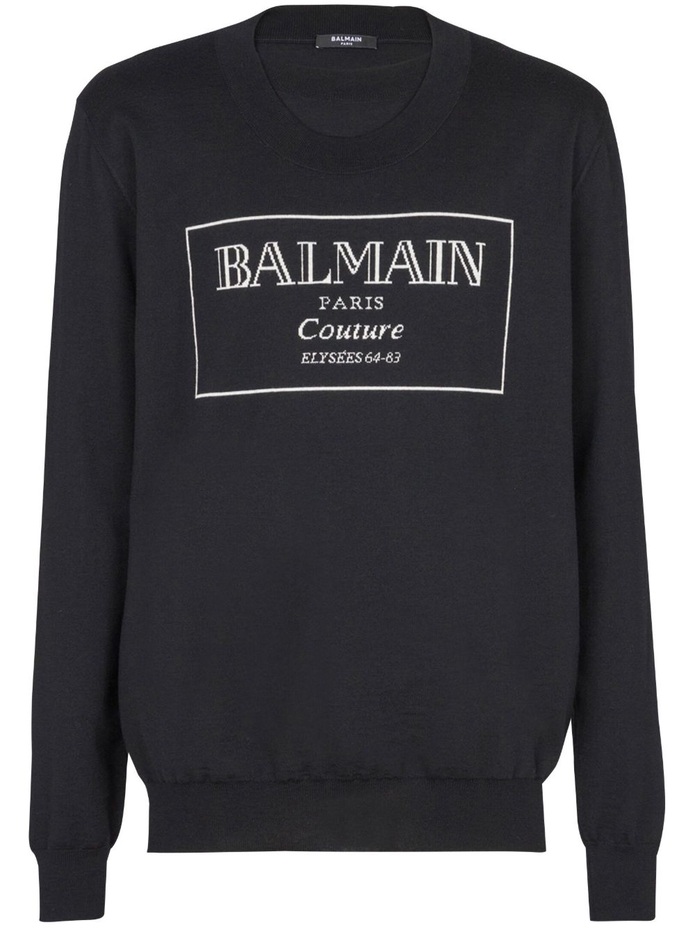 Balmain Couture Label 嵌花毛衣 - 黑色