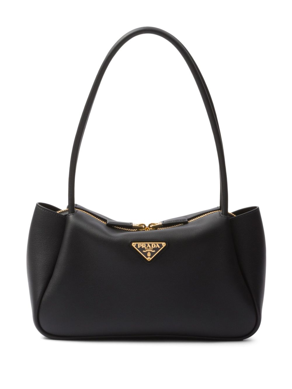 Prada 中号皮质托特包 - 黑色