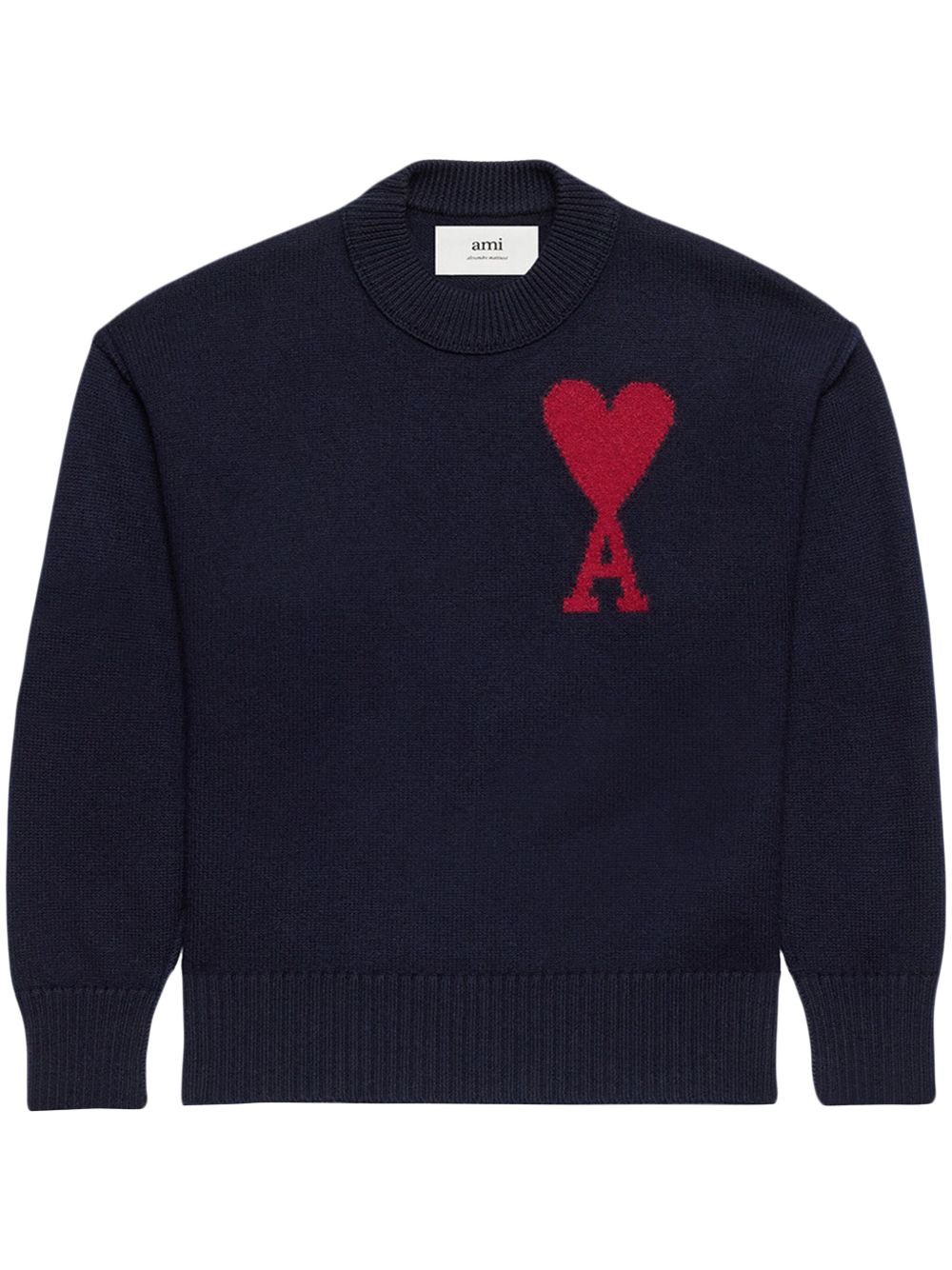 AMI Paris Ami de Coeur logo嵌花毛衣 - 蓝色