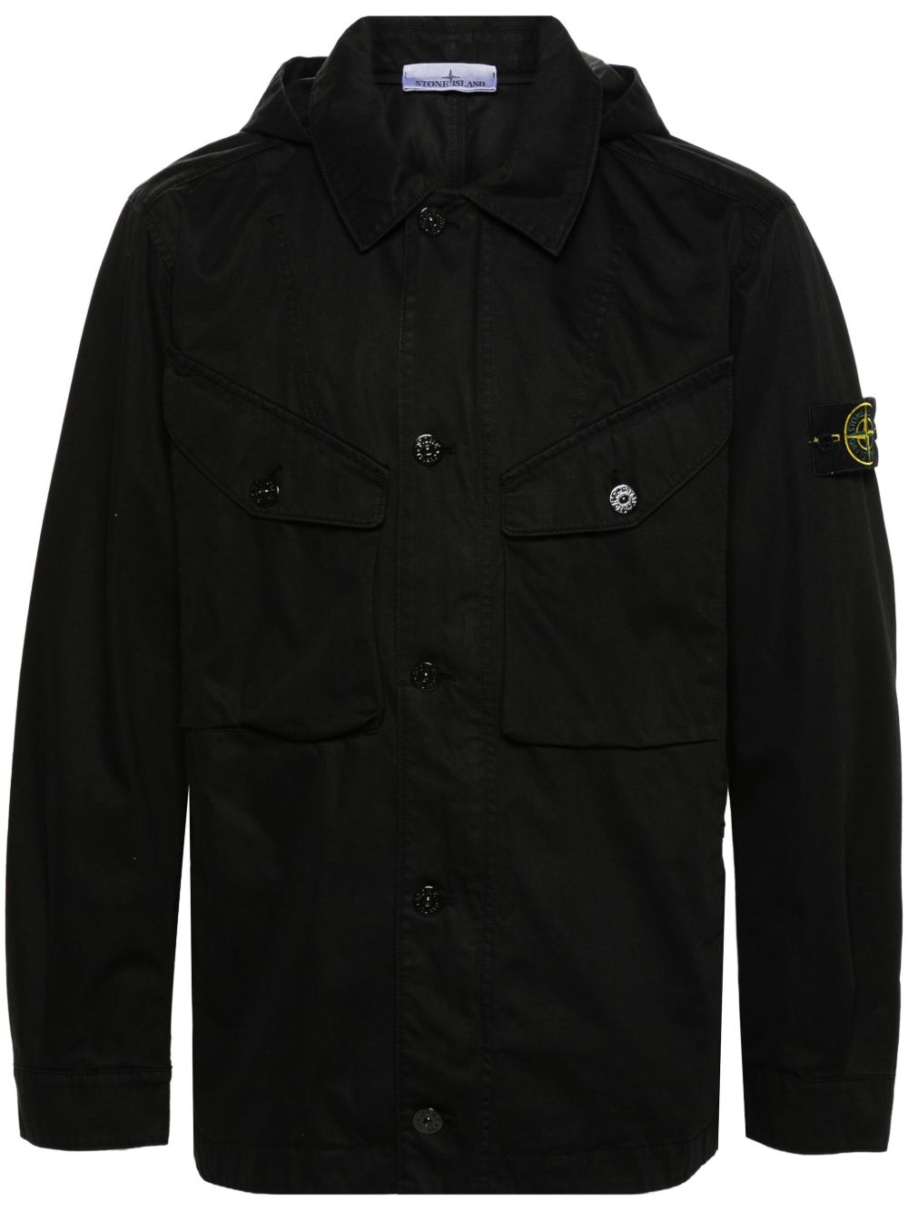 Stone Island 罗盘徽章连帽夹克 - 黑色