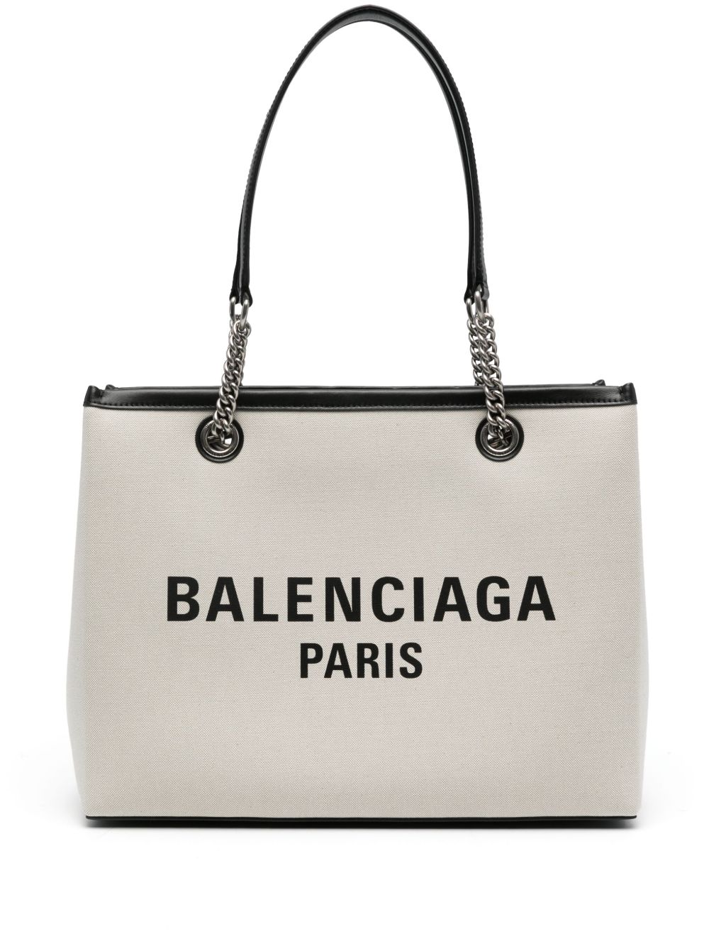 Balenciaga logo印花帆布托特包 - 中性色