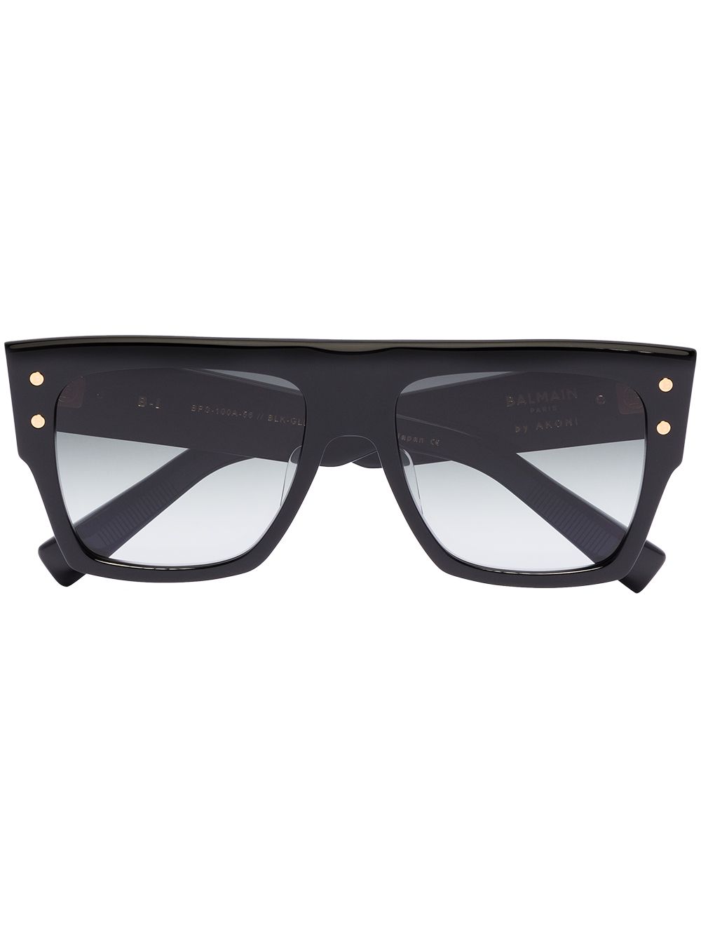Balmain Eyewear 超大款方框太阳眼镜 - 黑色