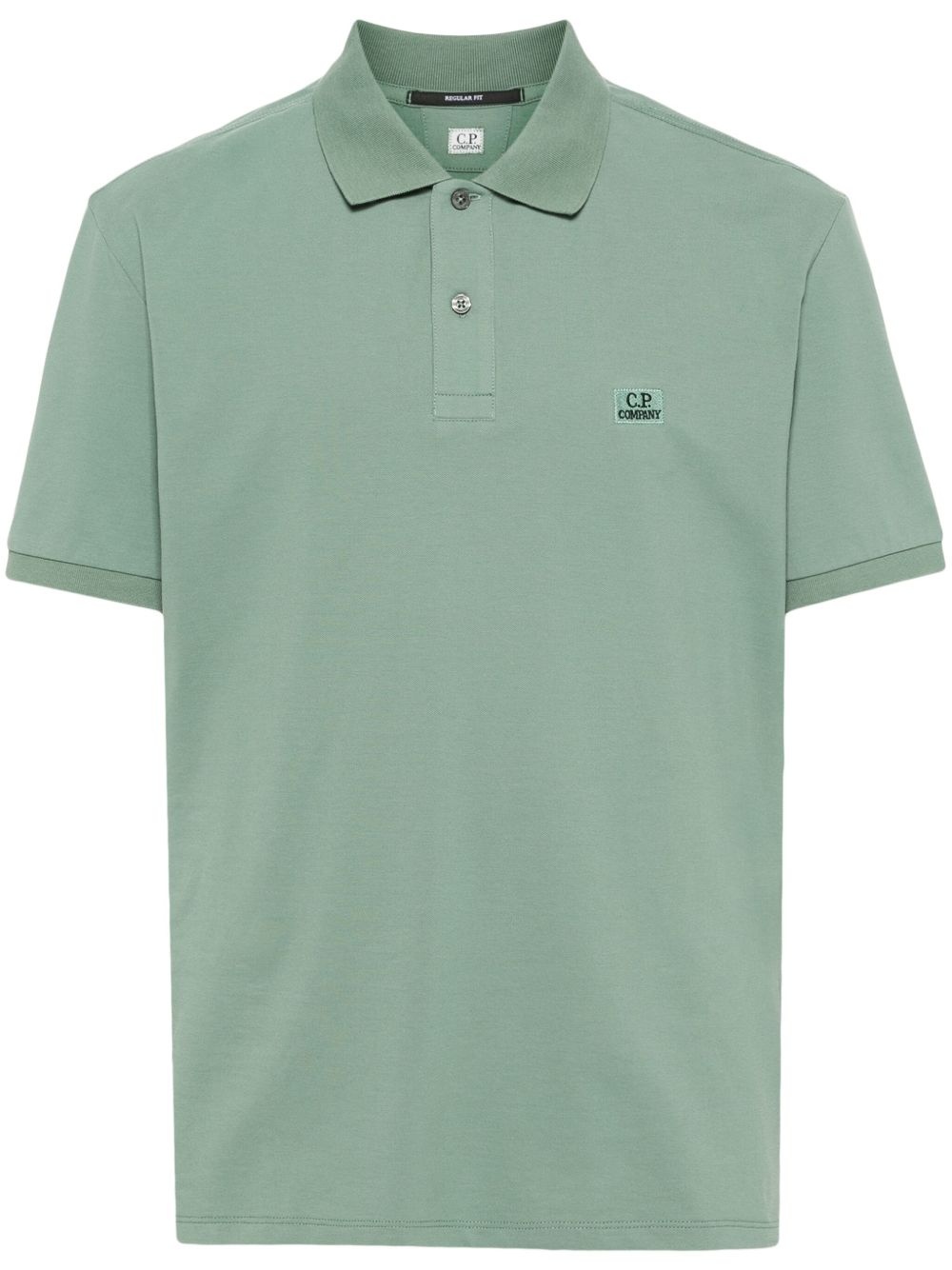 C.P. Company logo刺绣polo衫 - 绿色