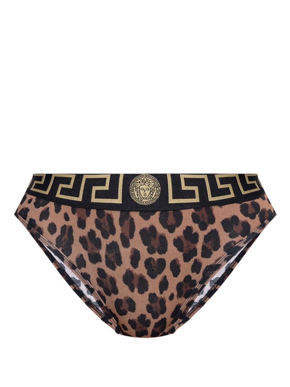 Versace 豹纹三角内裤 - 褐色