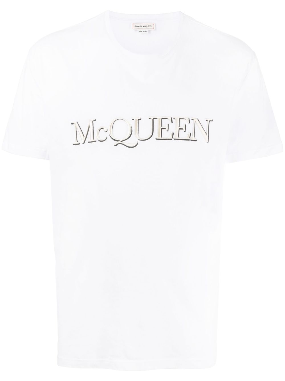 Alexander McQueen logo刺绣棉T恤 - 白色