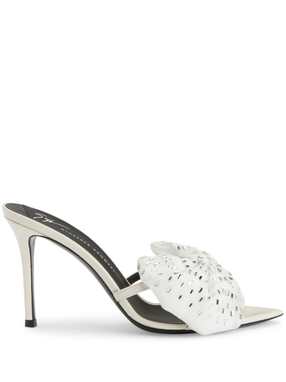 Giuseppe Zanotti Intriigo Alexandrine 高跟皮质凉鞋 - 白色