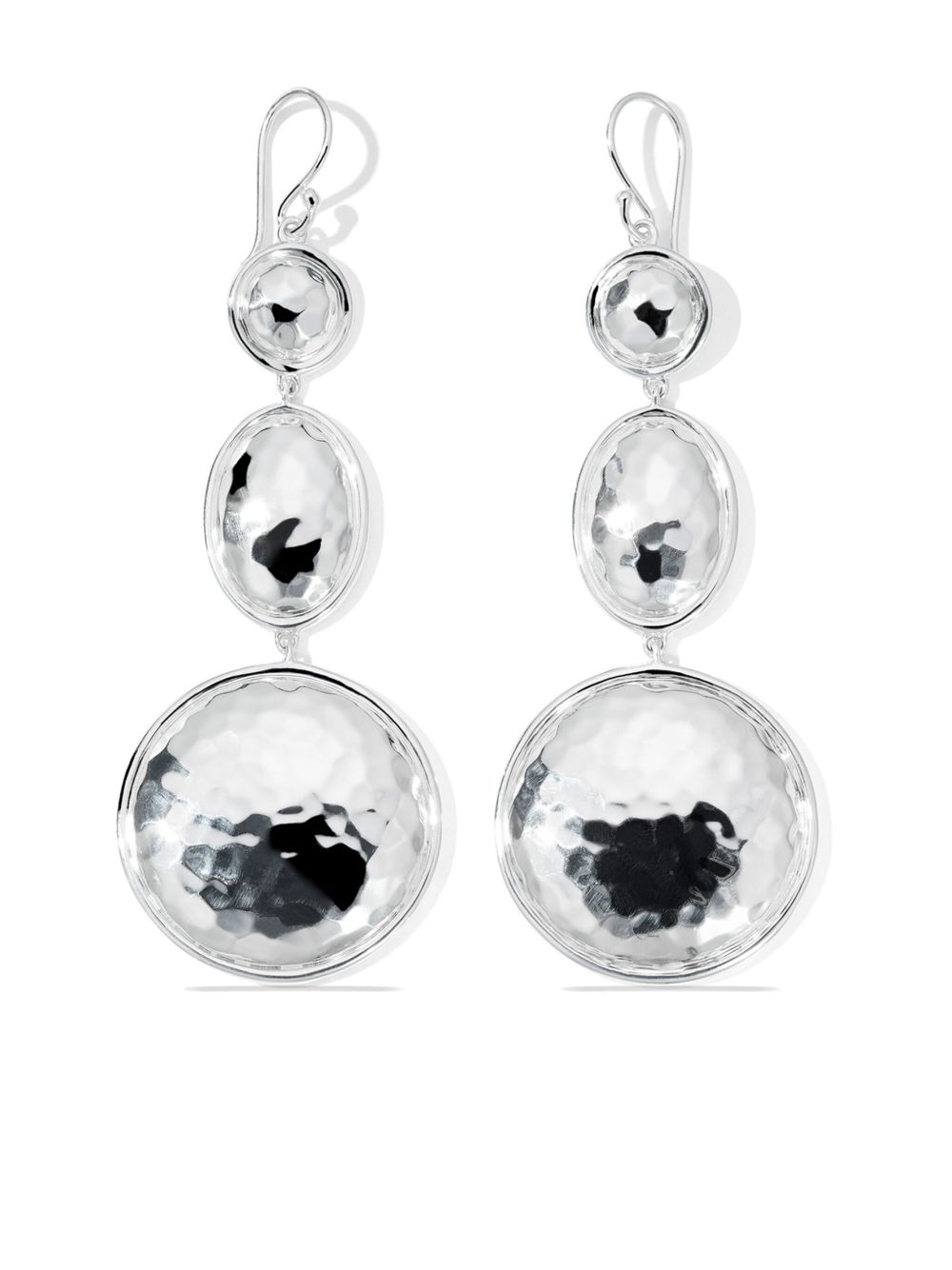 IPPOLITA Classico Triple Snowman 纯银大号吊饰耳环 - 银色