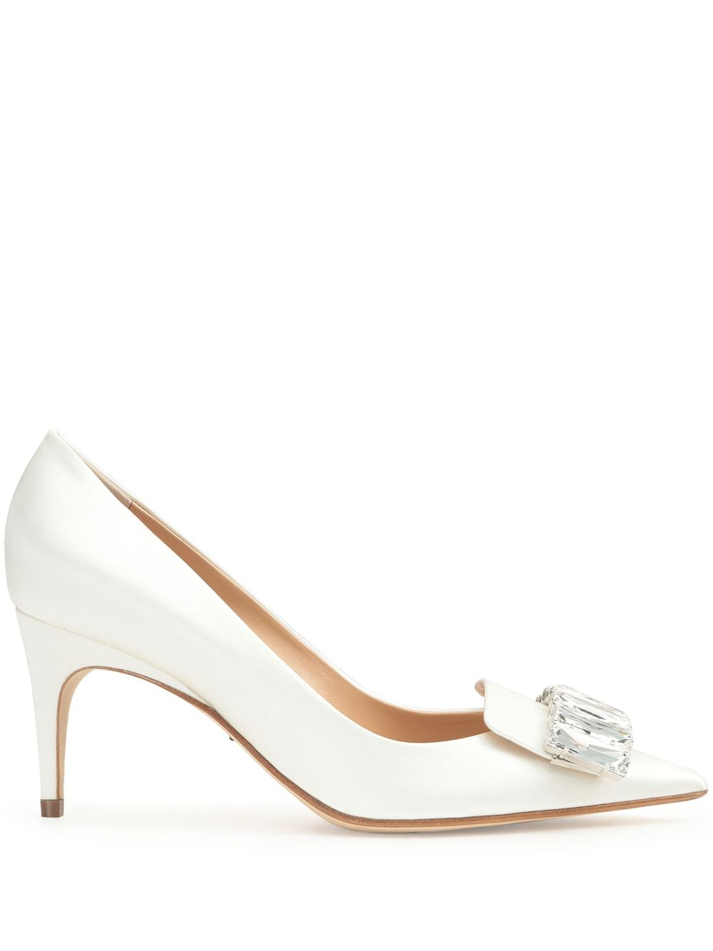 Sergio Rossi SR1 Bridal 缎面高跟鞋 - 白色