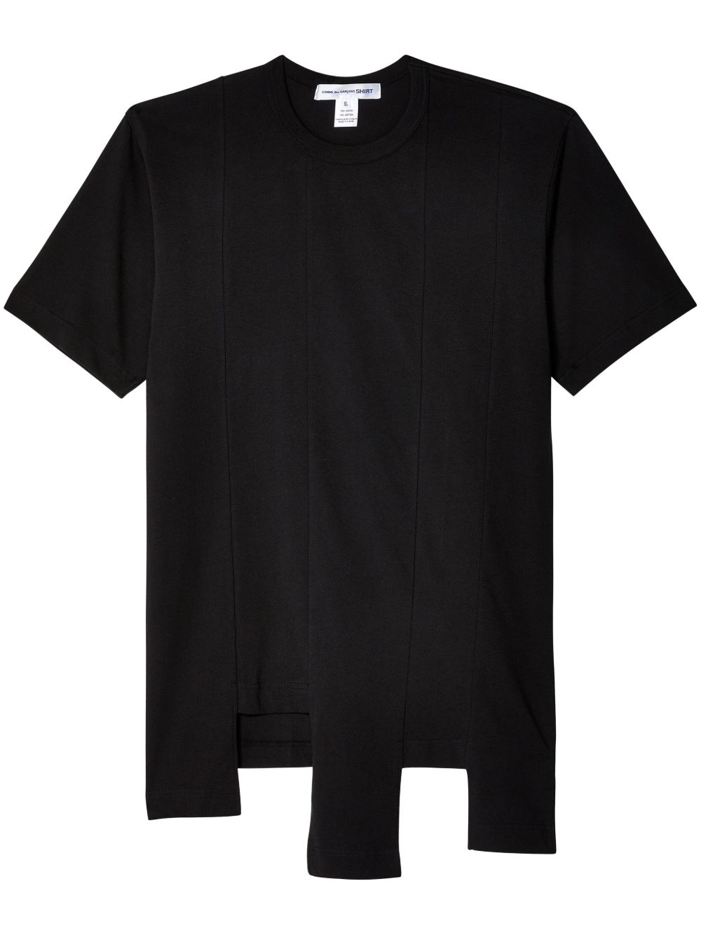 Comme Des Garçons Shirt 垂坠拼接短袖T恤 - 黑色