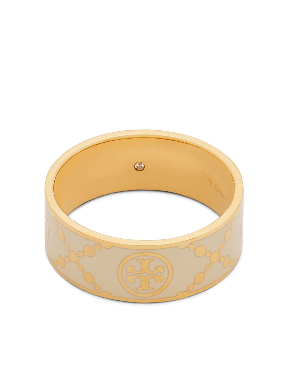 Tory Burch Double T 珐琅细节戒指 - 金色