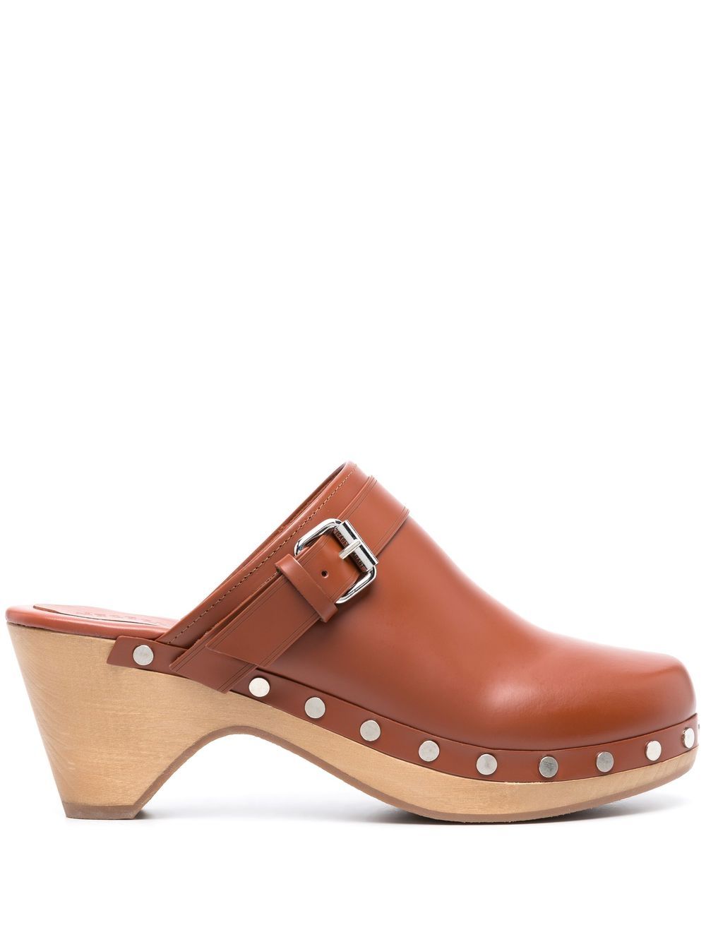ISABEL MARANT 铆钉缀饰中跟穆勒鞋 - 褐色