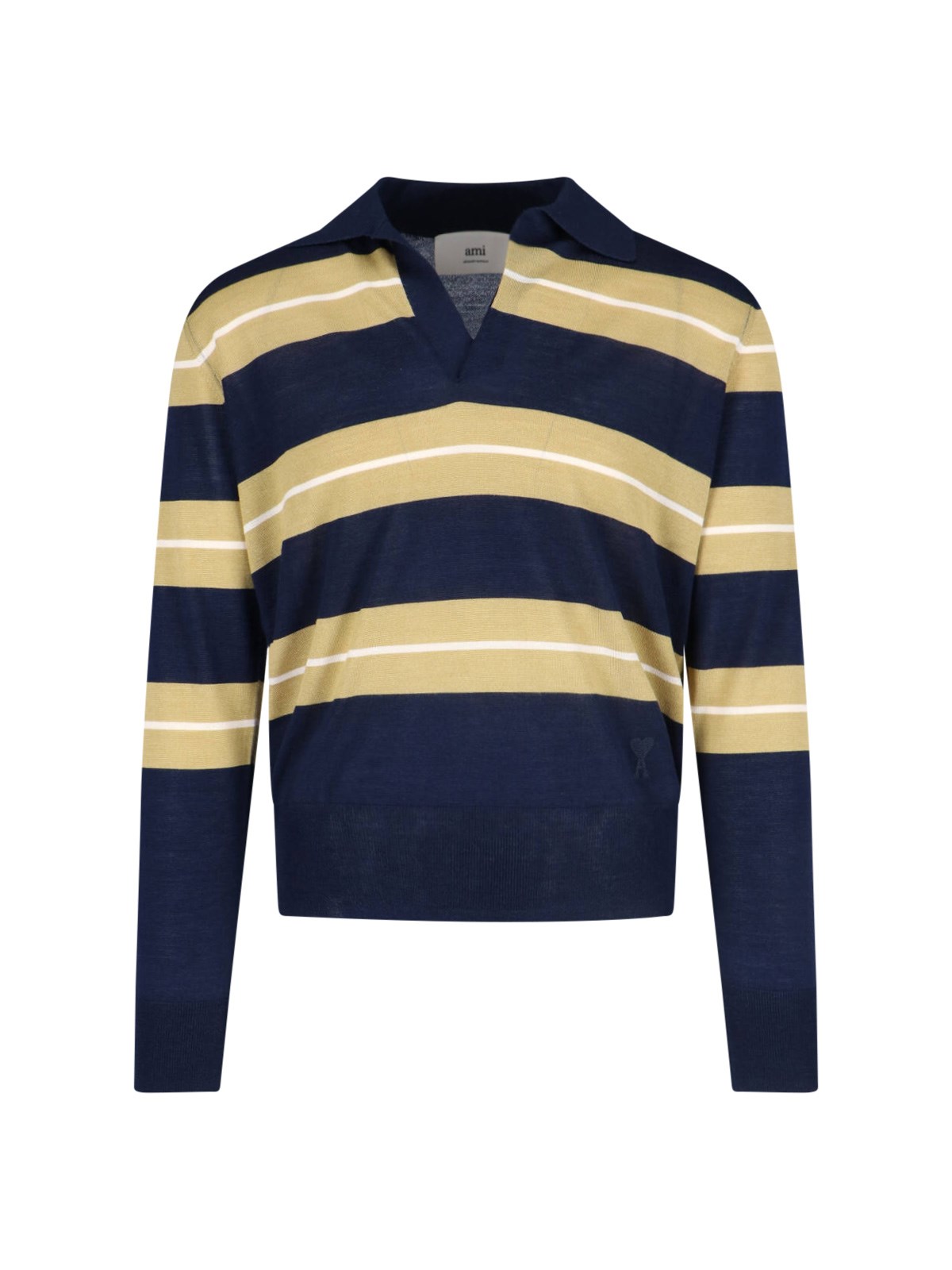 Ami Striped Polo Shirt