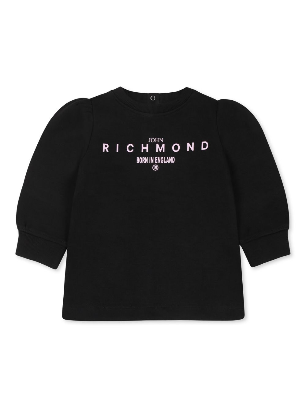 John Richmond Junior logo印花长袖连衣裙 - 黑色