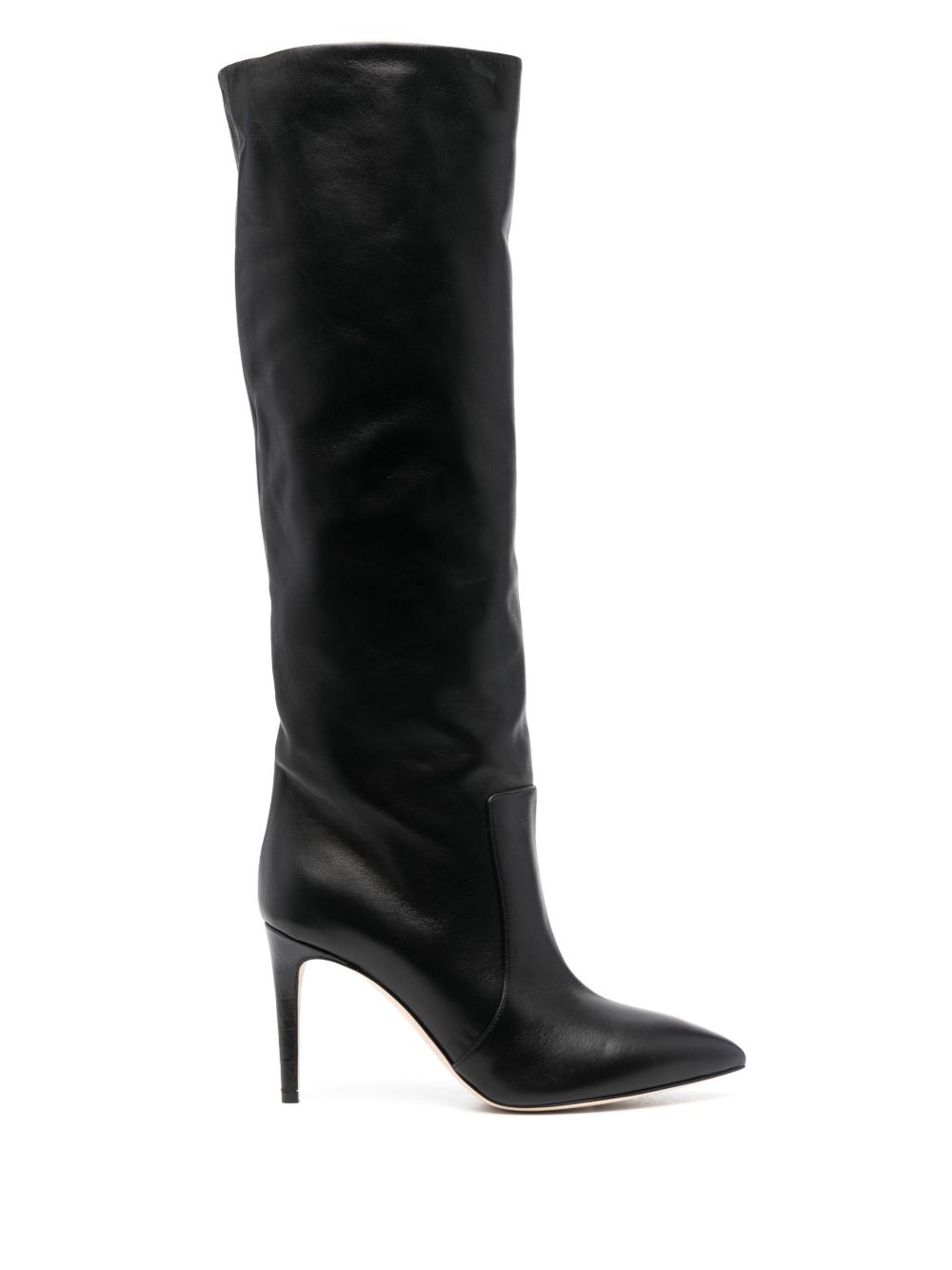 Paris Texas Stiletto 皮质细跟及膝靴 - 黑色