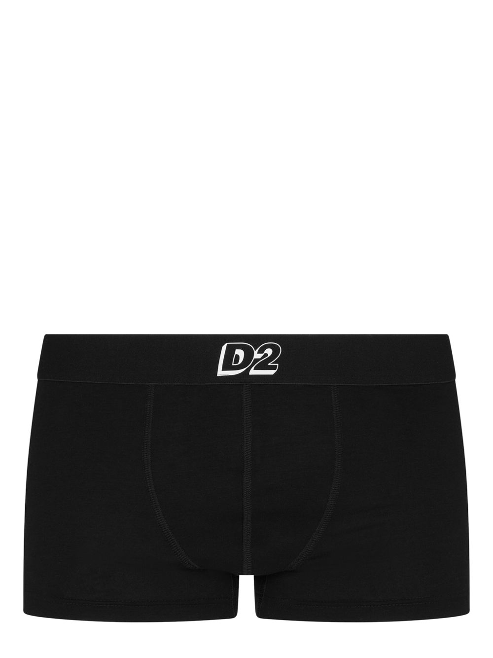 DSQUARED2 logo印花织带棉混纺四角裤 - 黑色
