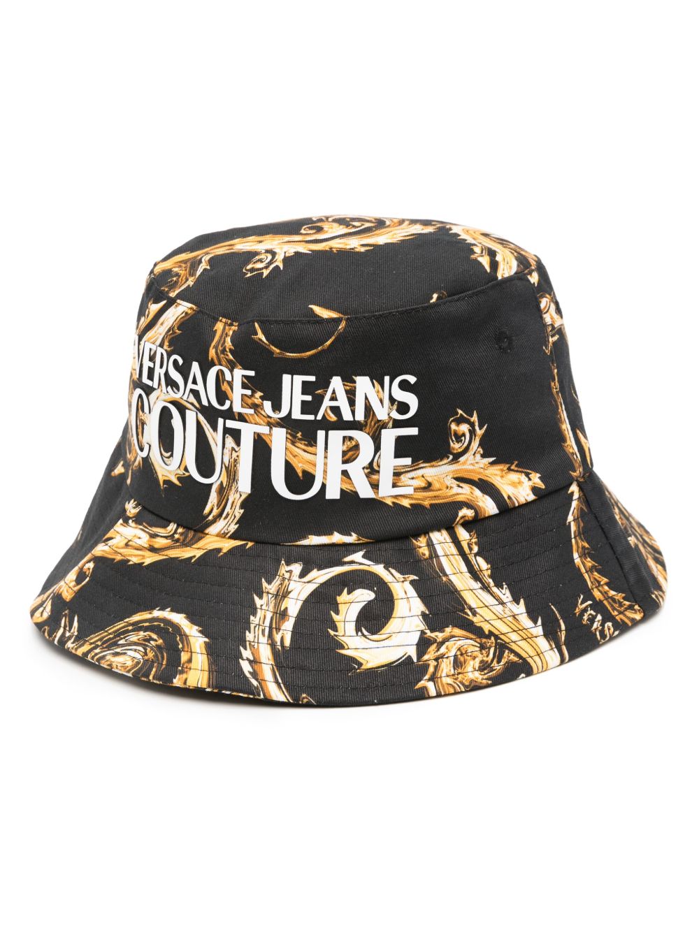 Versace Jeans Couture 巴洛克印花渔夫帽 - 黑色