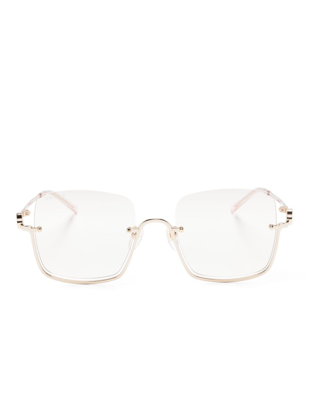 Gucci Eyewear 超大方框太阳眼镜 - 金色