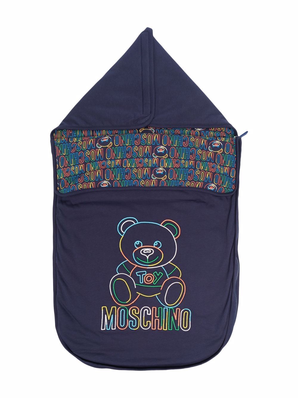 Moschino Kids Teddy Bear 图案睡袋 - 蓝色