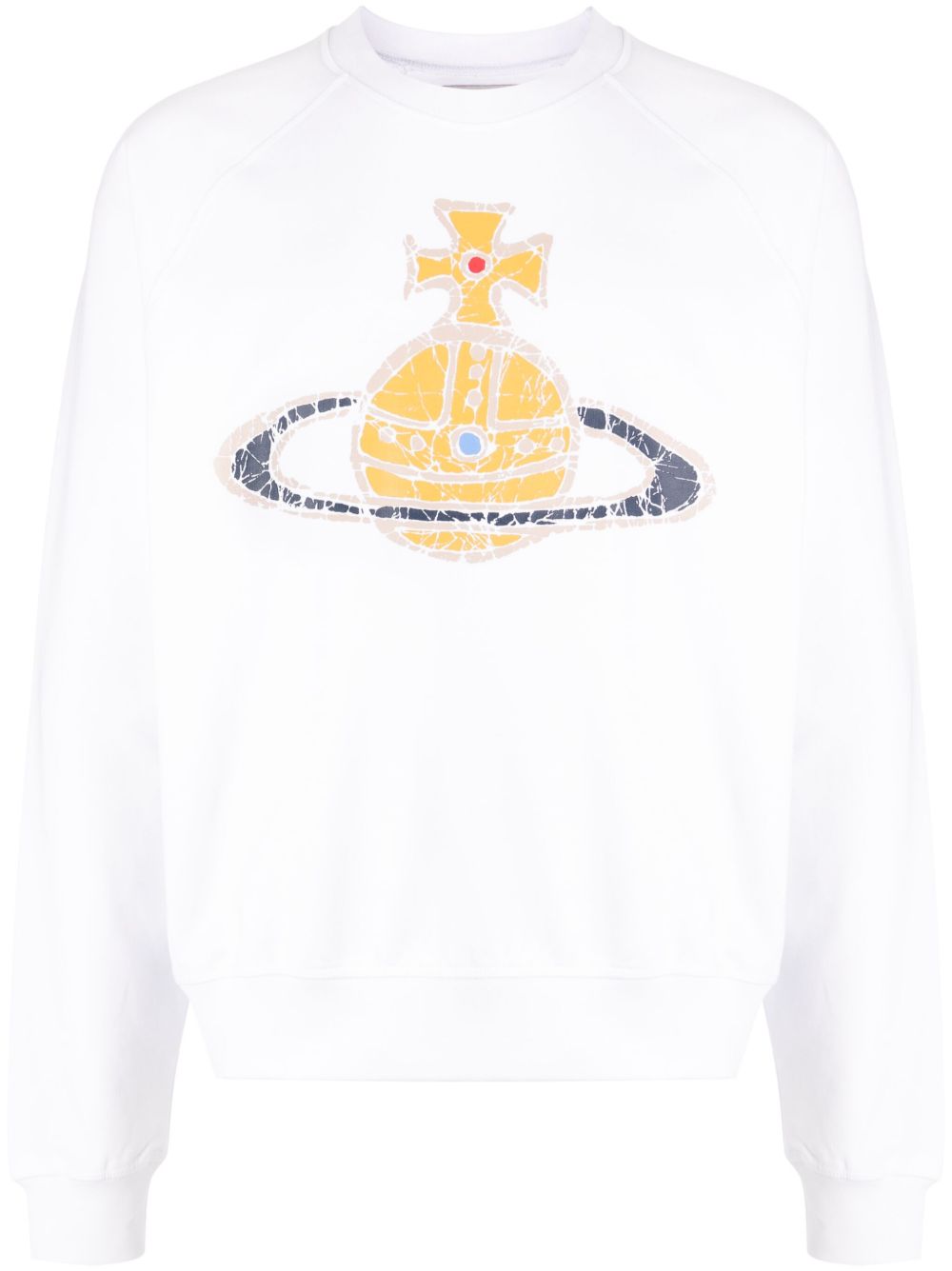 Vivienne Westwood 土星印花棉卫衣 - 白色