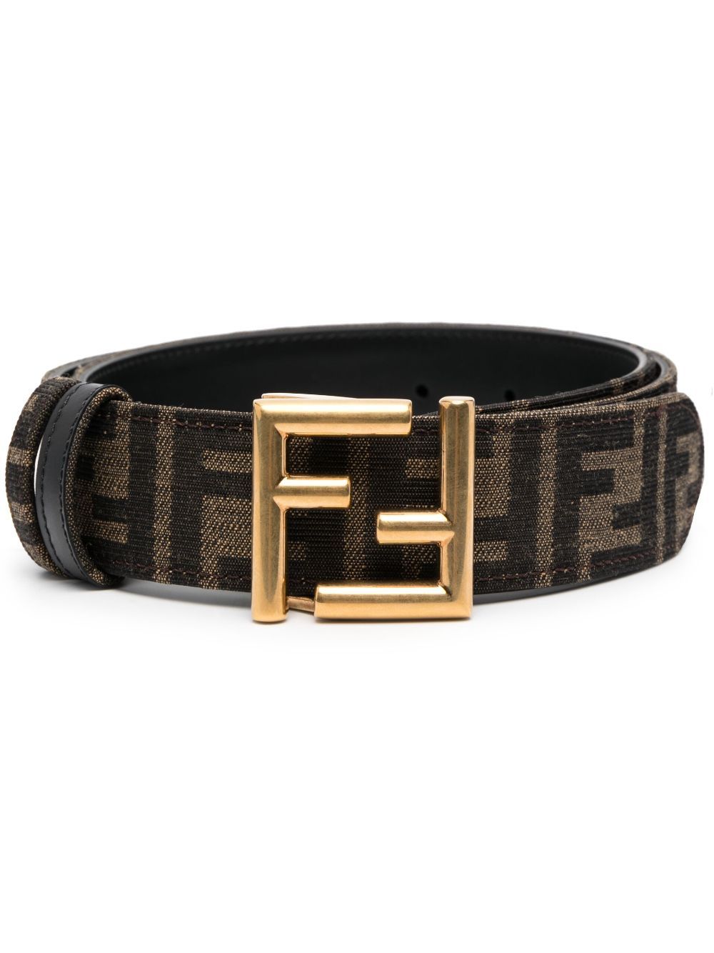 FENDI 经典印花logo扣环腰带 - 中性色