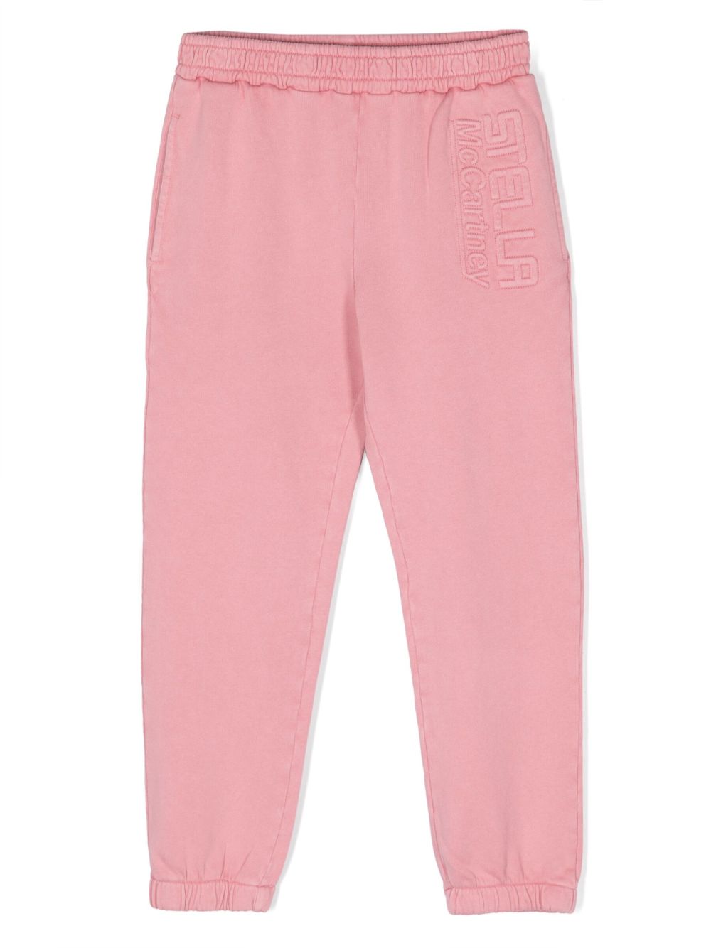 Stella McCartney Kids logo压纹棉运动裤 - 粉色