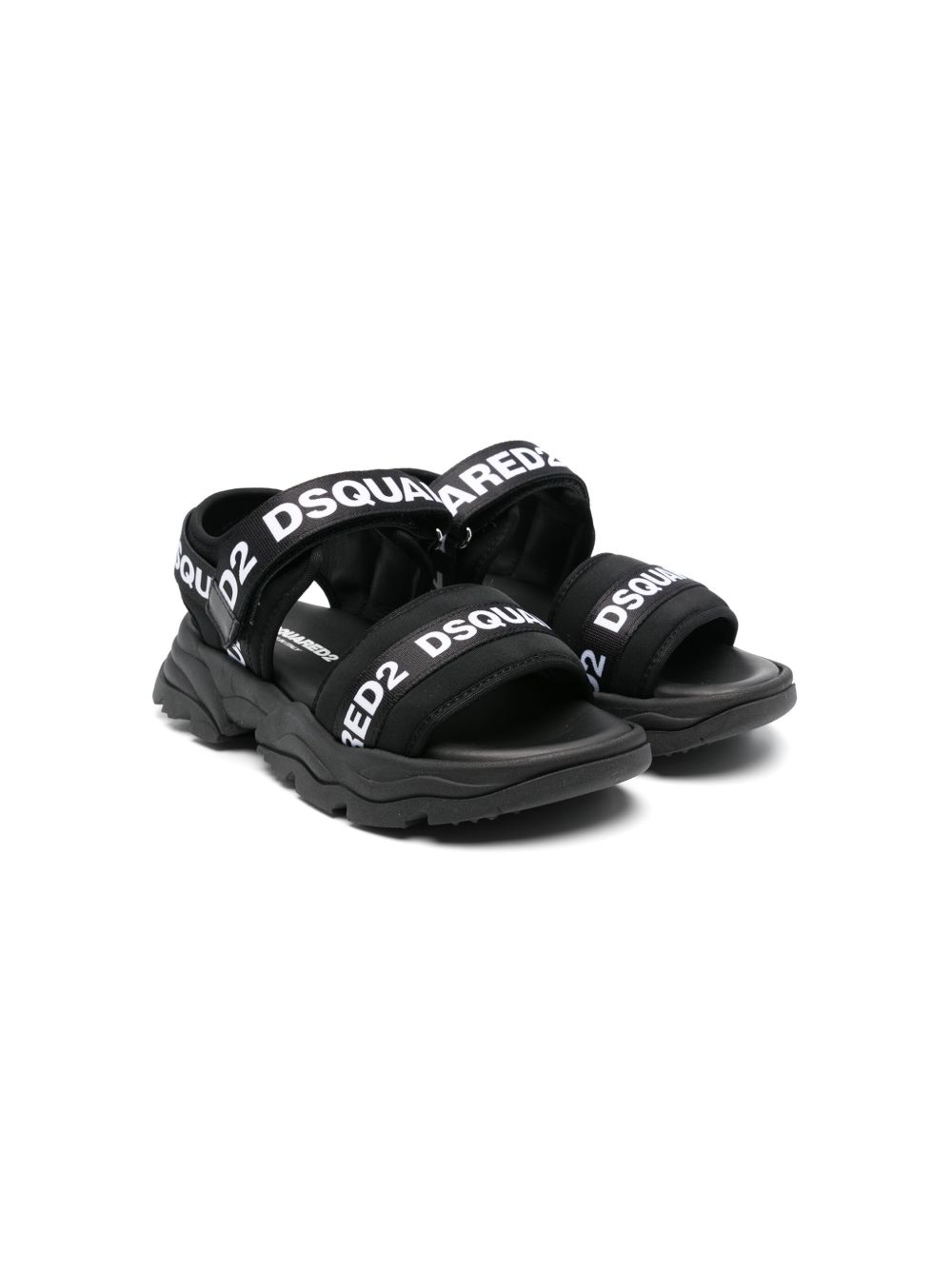 DSQUARED2 KIDS logo袢带凉鞋 - 黑色