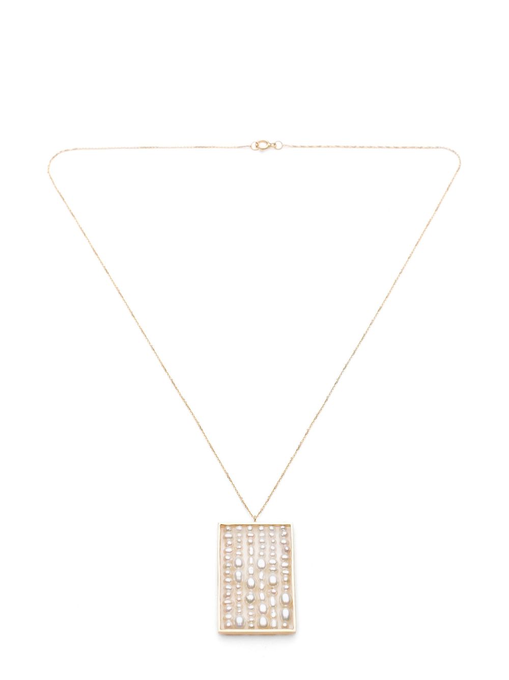 WWAKE 14kt recycled yellow gold pearl necklace - 金色