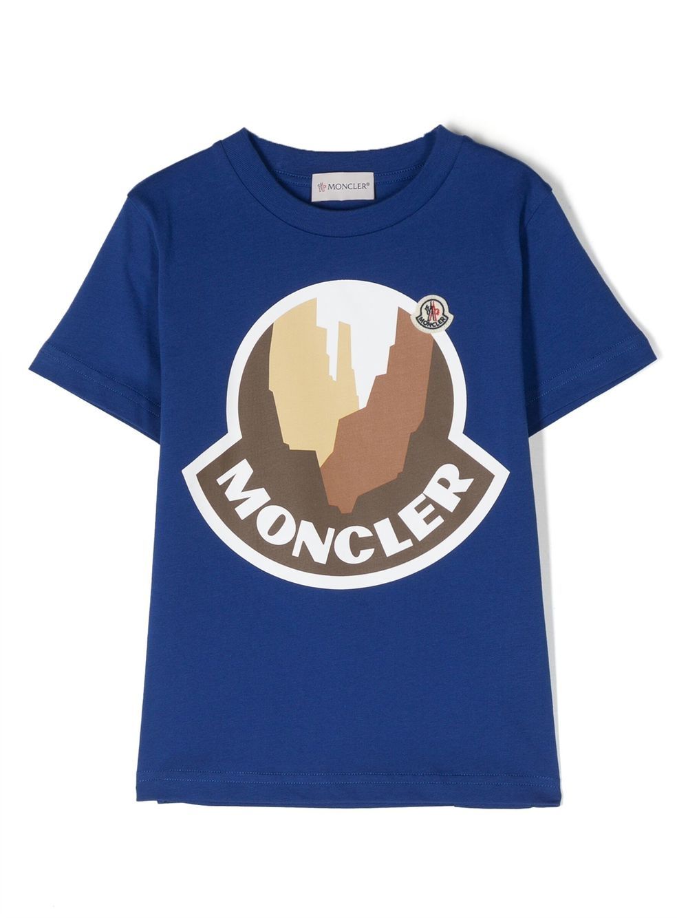 Moncler Enfant logo印花短袖T恤 - 蓝色