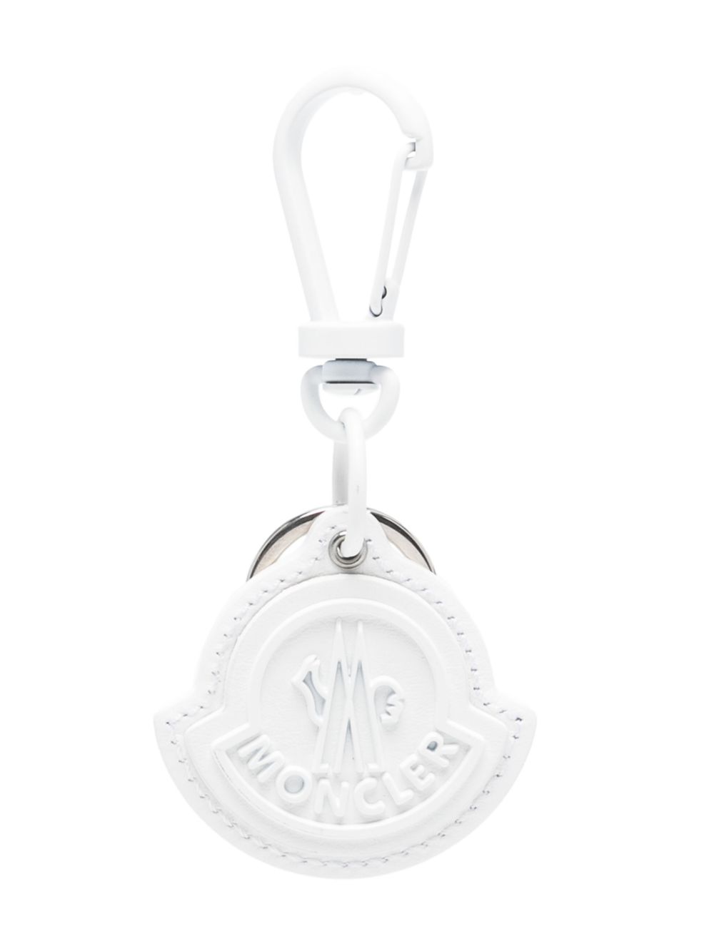 Moncler logo压纹钥匙扣 - 白色