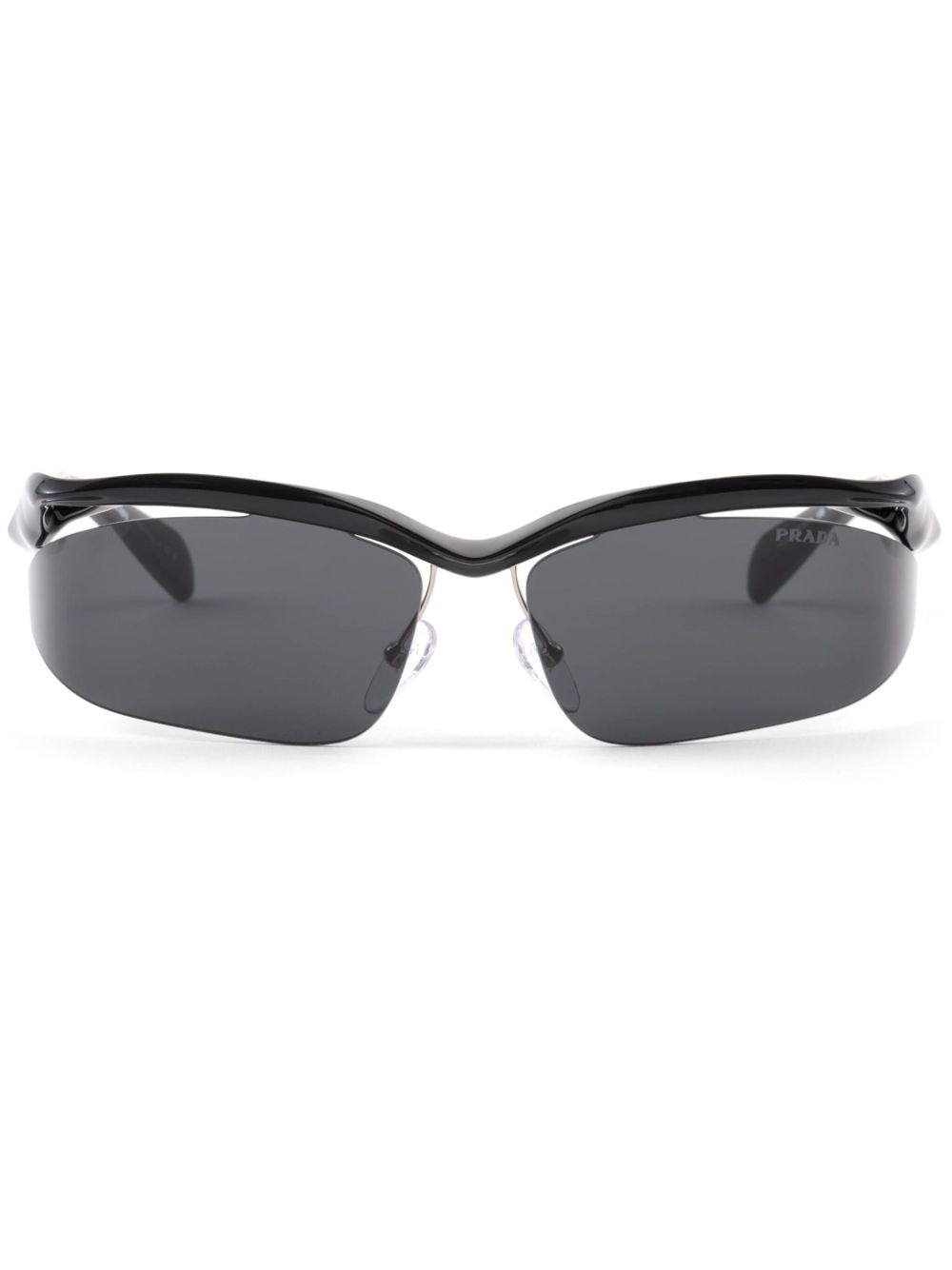 Prada Eyewear Morph 环绕式镜框太阳眼镜 - 黑色