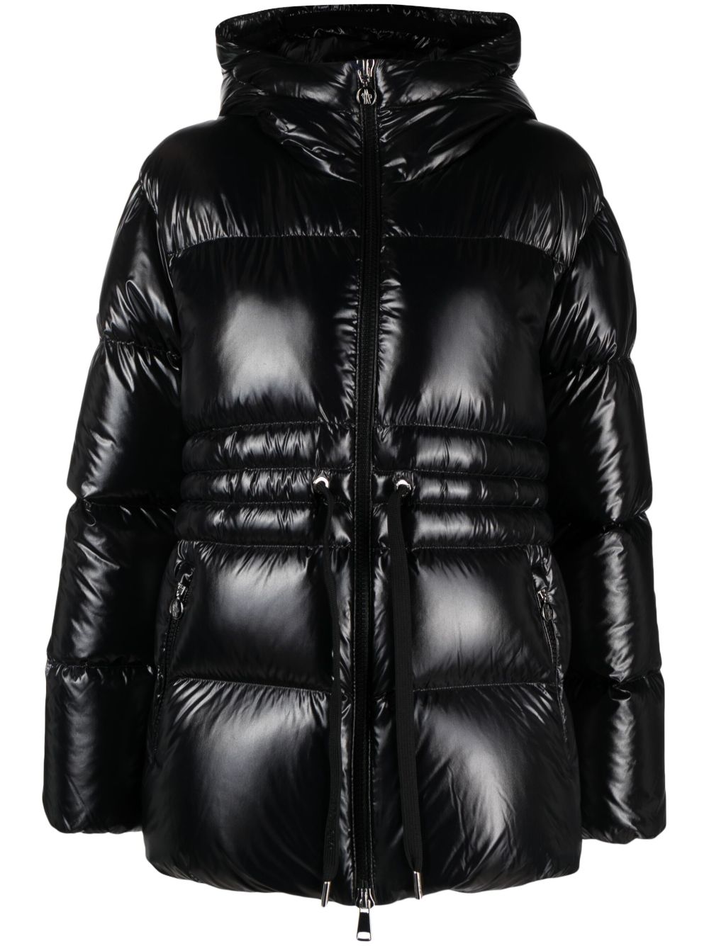 Moncler 连帽蓬松夹克 - 黑色