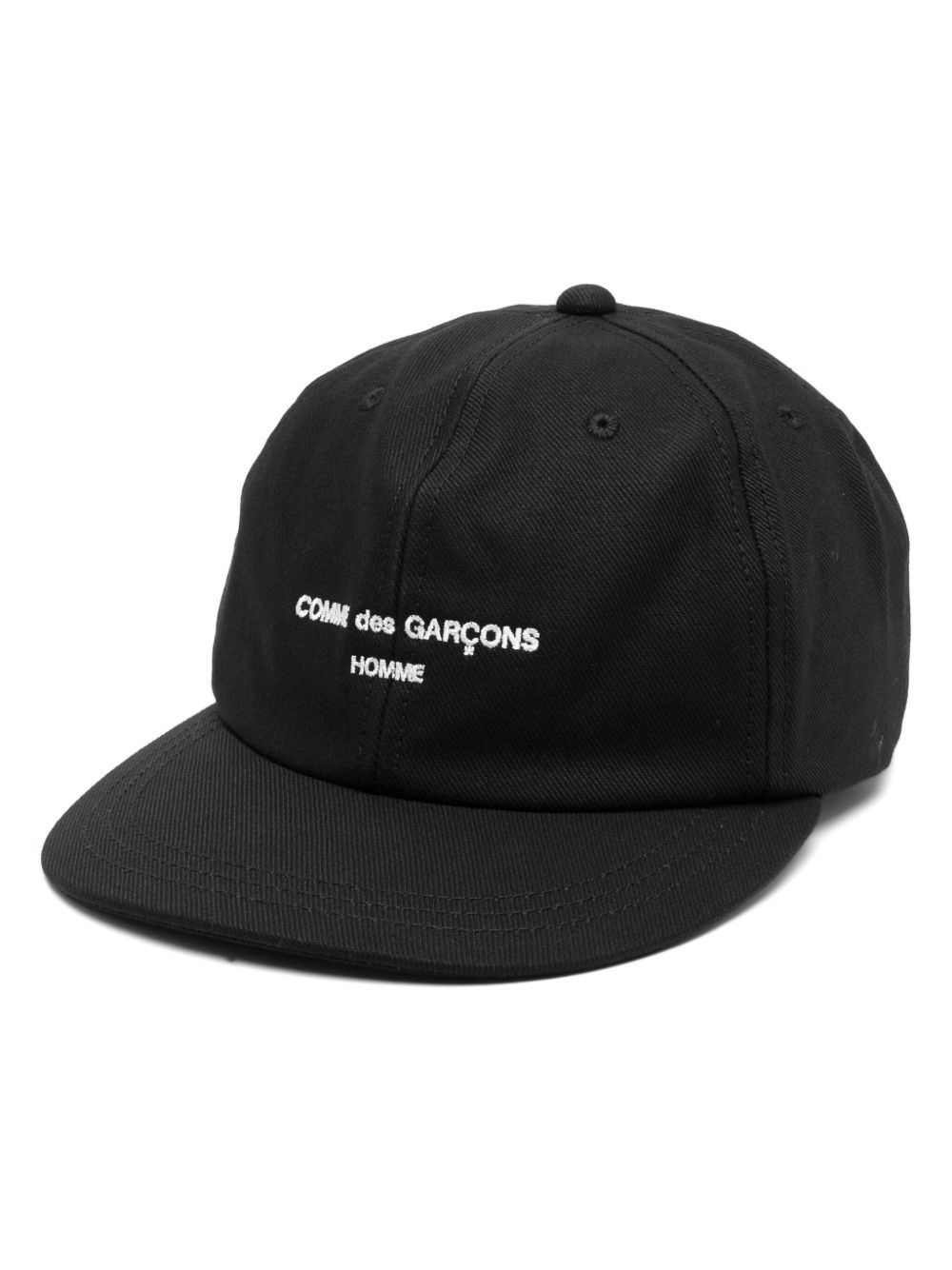 Comme des Garçons Homme logo刺绣棒球帽 - 黑色