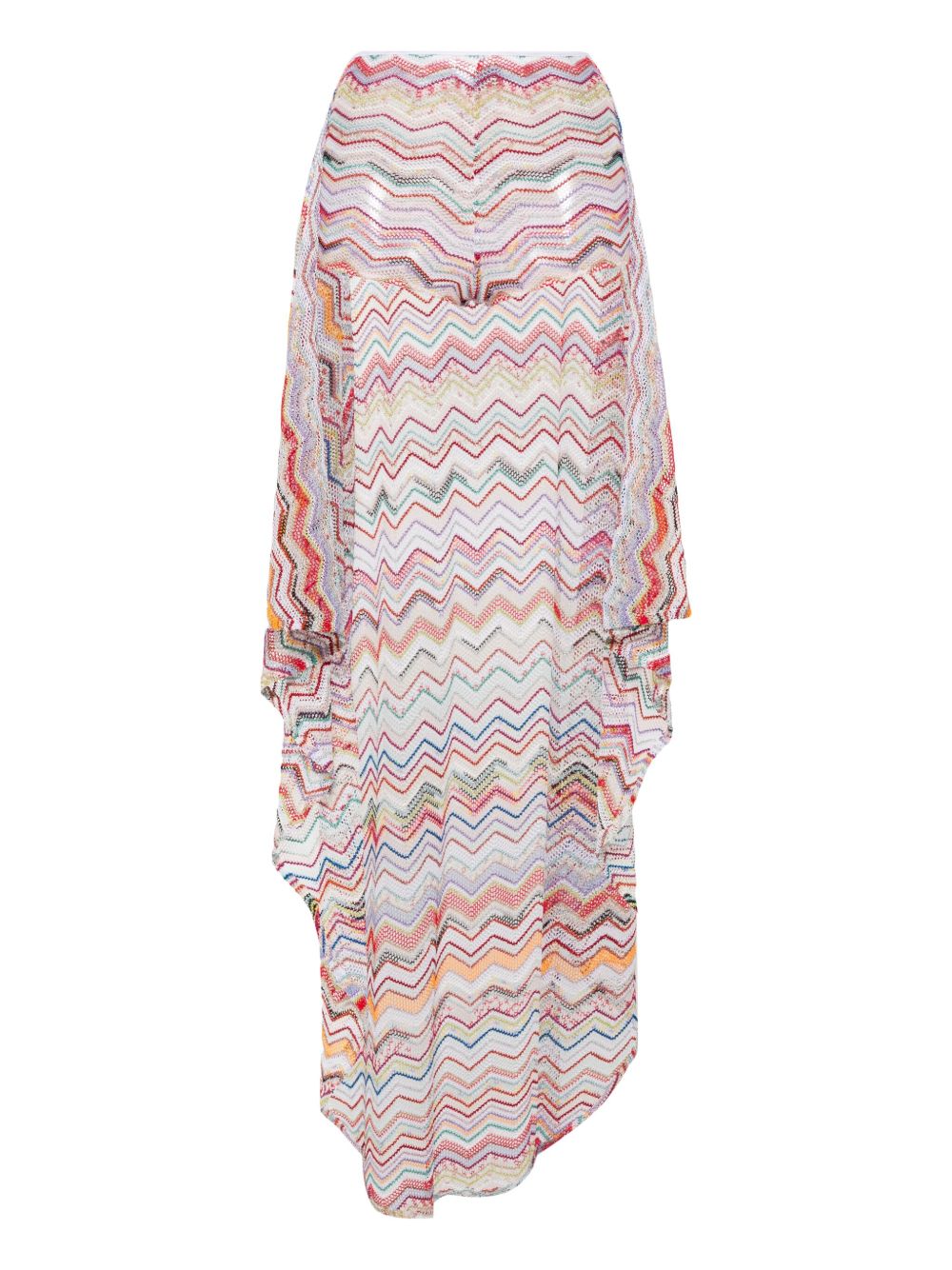 Missoni Z字形图案纱笼半身裙 - 红色