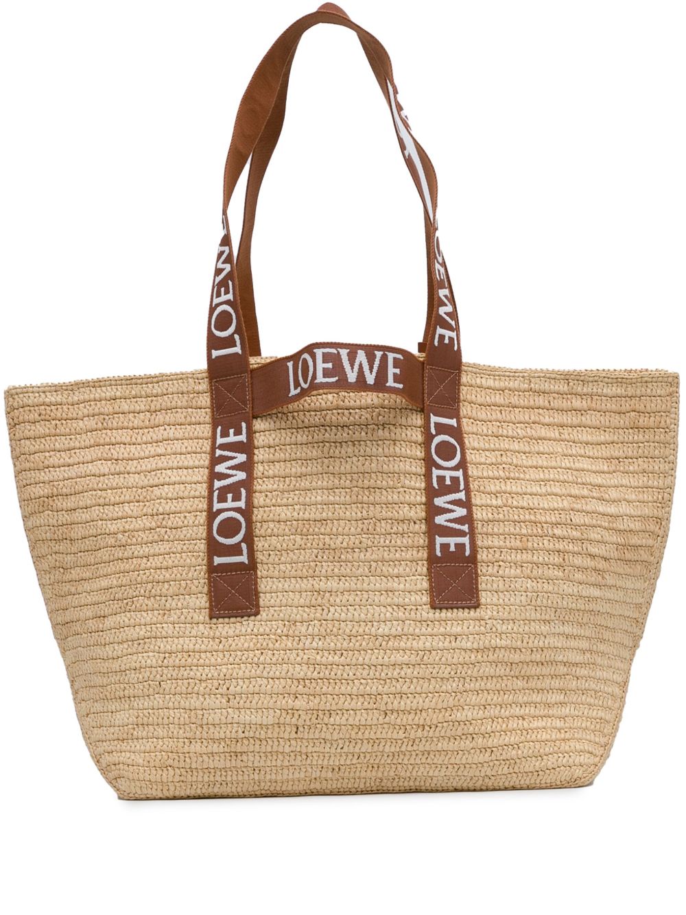 Loewe Pre-Owned Raffia Fold Shopper 手提袋（2022年典藏款） - 褐色
