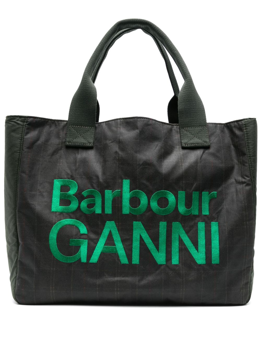 Barbour x Ganni 涂蜡手提包 - 绿色