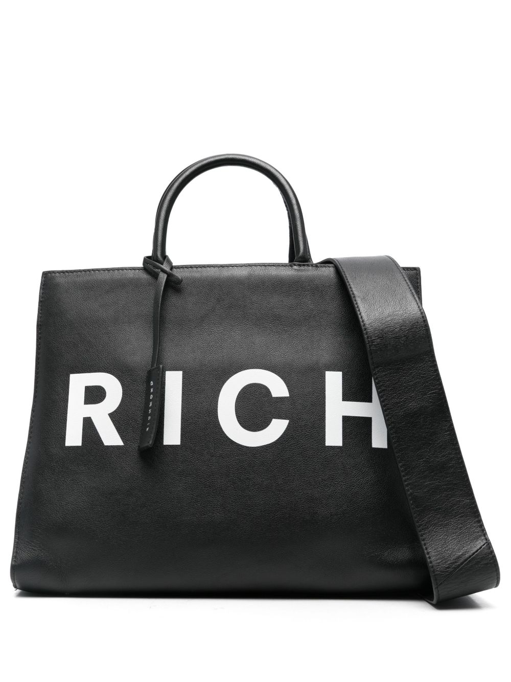 John Richmond logo印花托特包 - 黑色