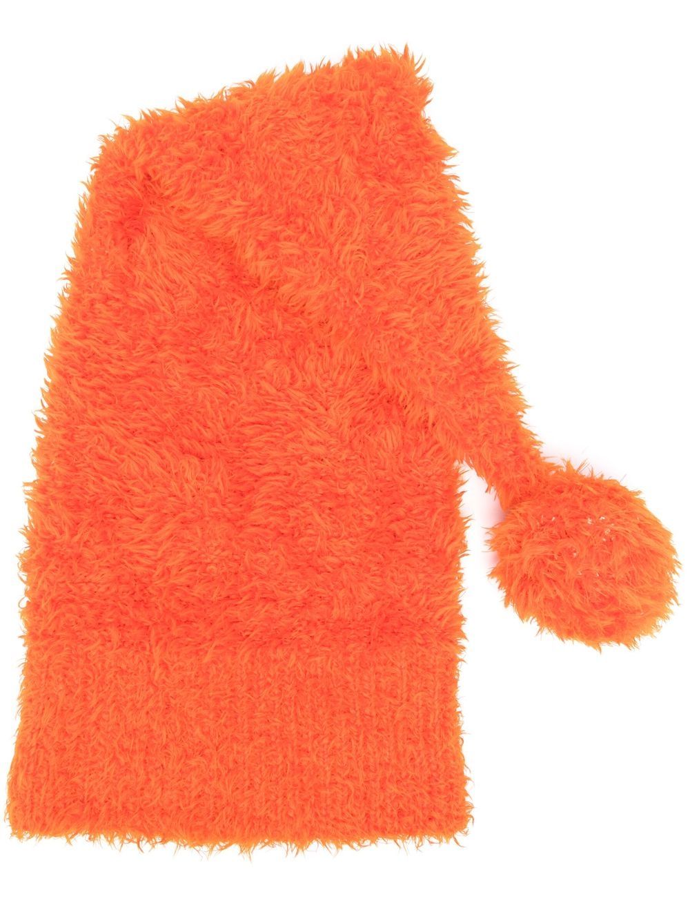 Moschino Pre-Owned 皮草效果绒球套头帽（2000年代典藏款） - 橘色