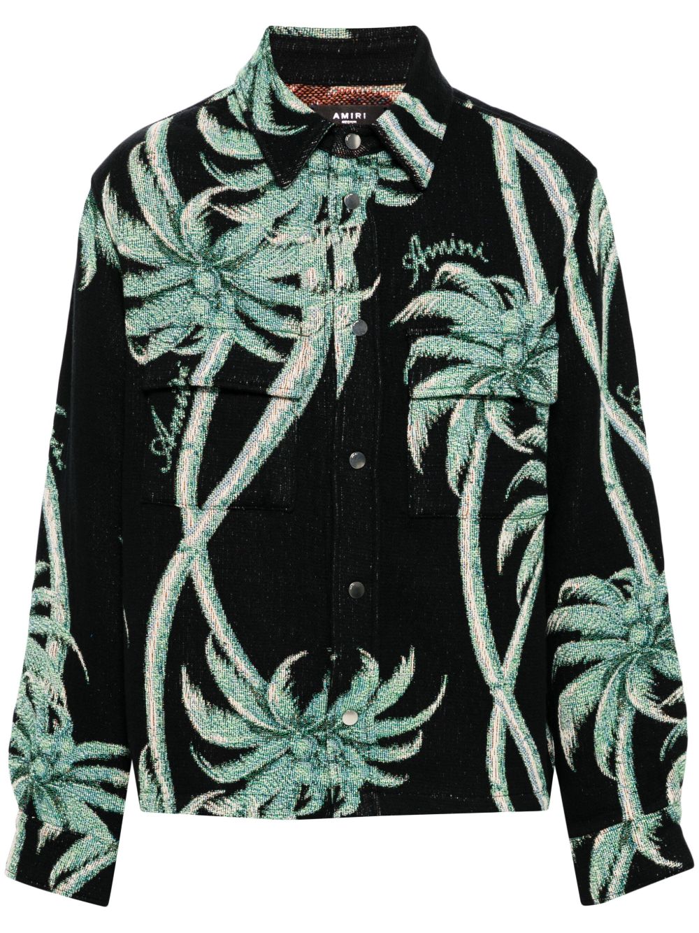 AMIRI Twisted Palms Tapestry 夹克式衬衫 - 黑色