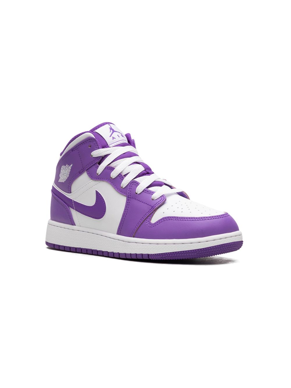 Jordan Kids Air Jordan 1 Mid White Purple 运动鞋 - 白色
