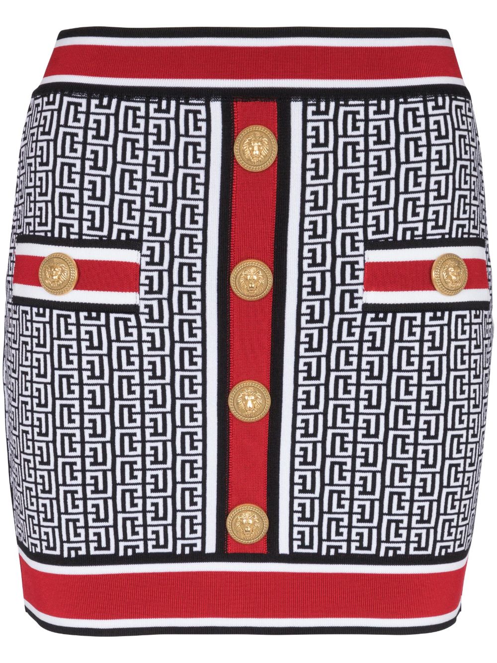 Balmain 经典logo针织迷你半身裙 - 蓝色