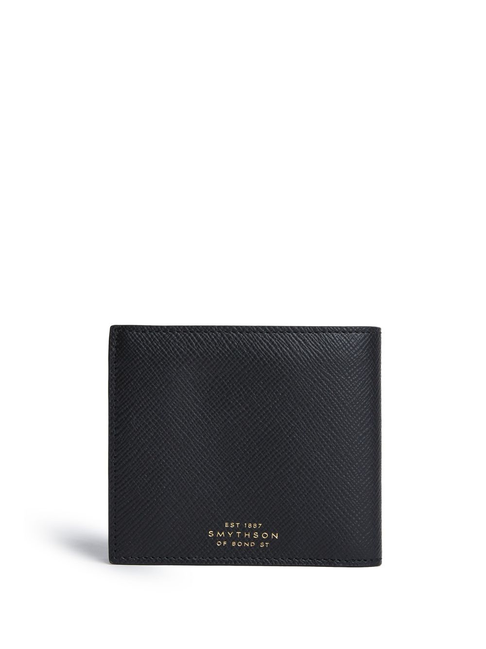 Smythson Panama 对折皮质钱包 - 黑色