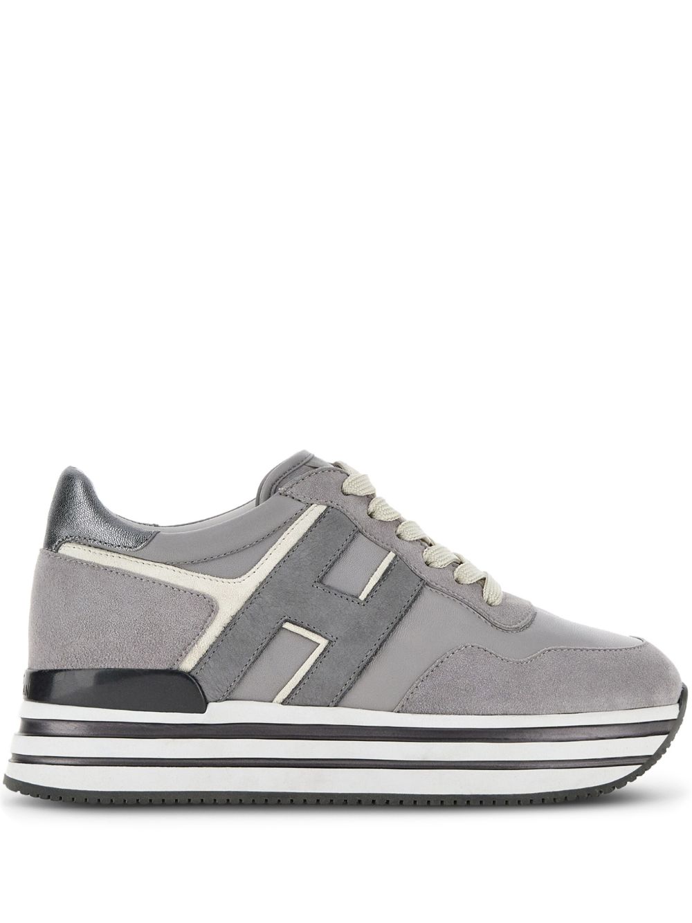 Hogan H483 Midi Platform 系带运动鞋 - 灰色
