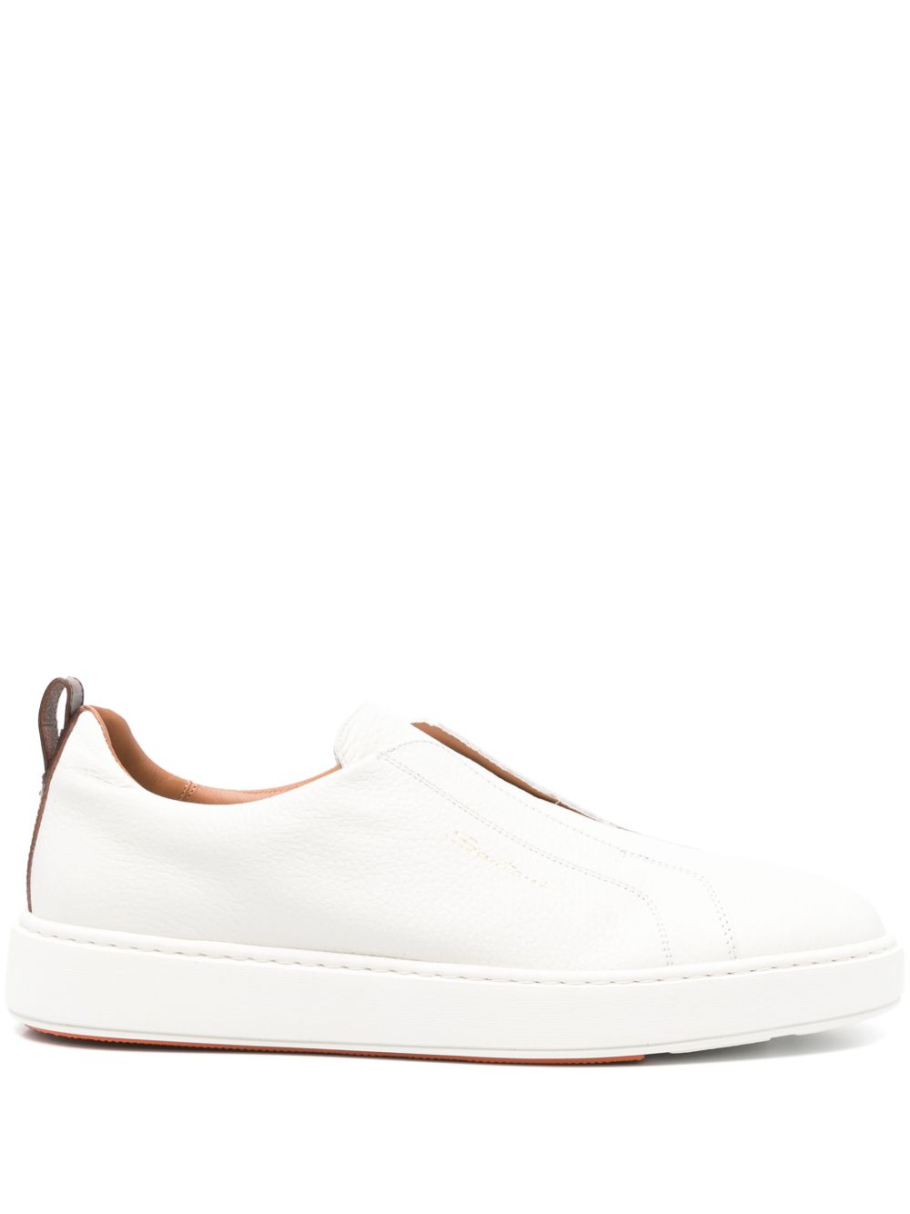 Santoni logo印花皮质运动鞋 - 中性色