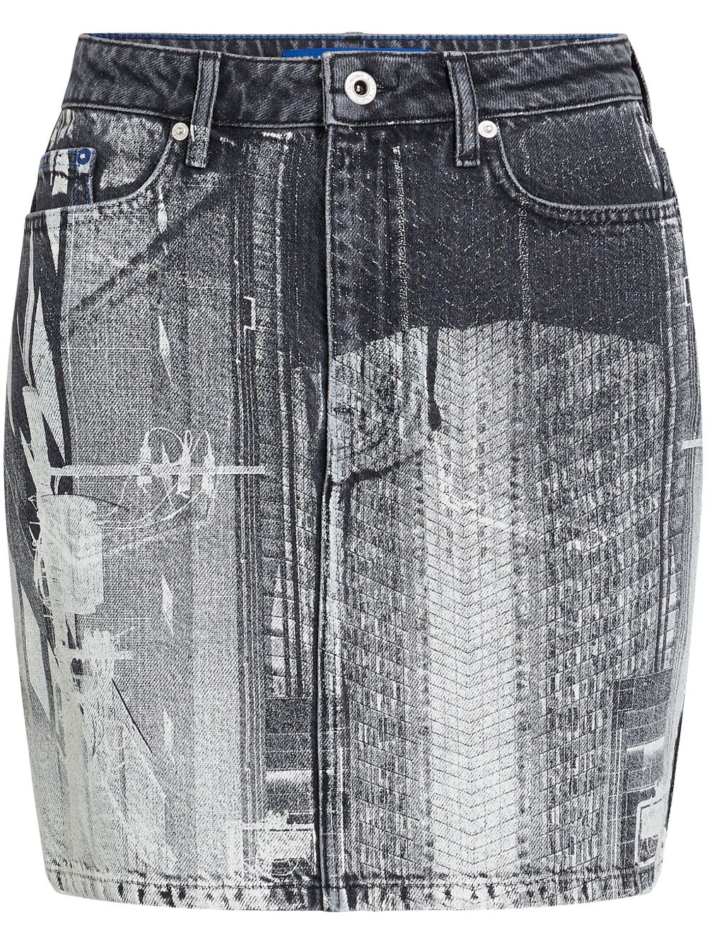 Karl Lagerfeld Jeans Tokyo 印花迷你半身裙 - 灰色