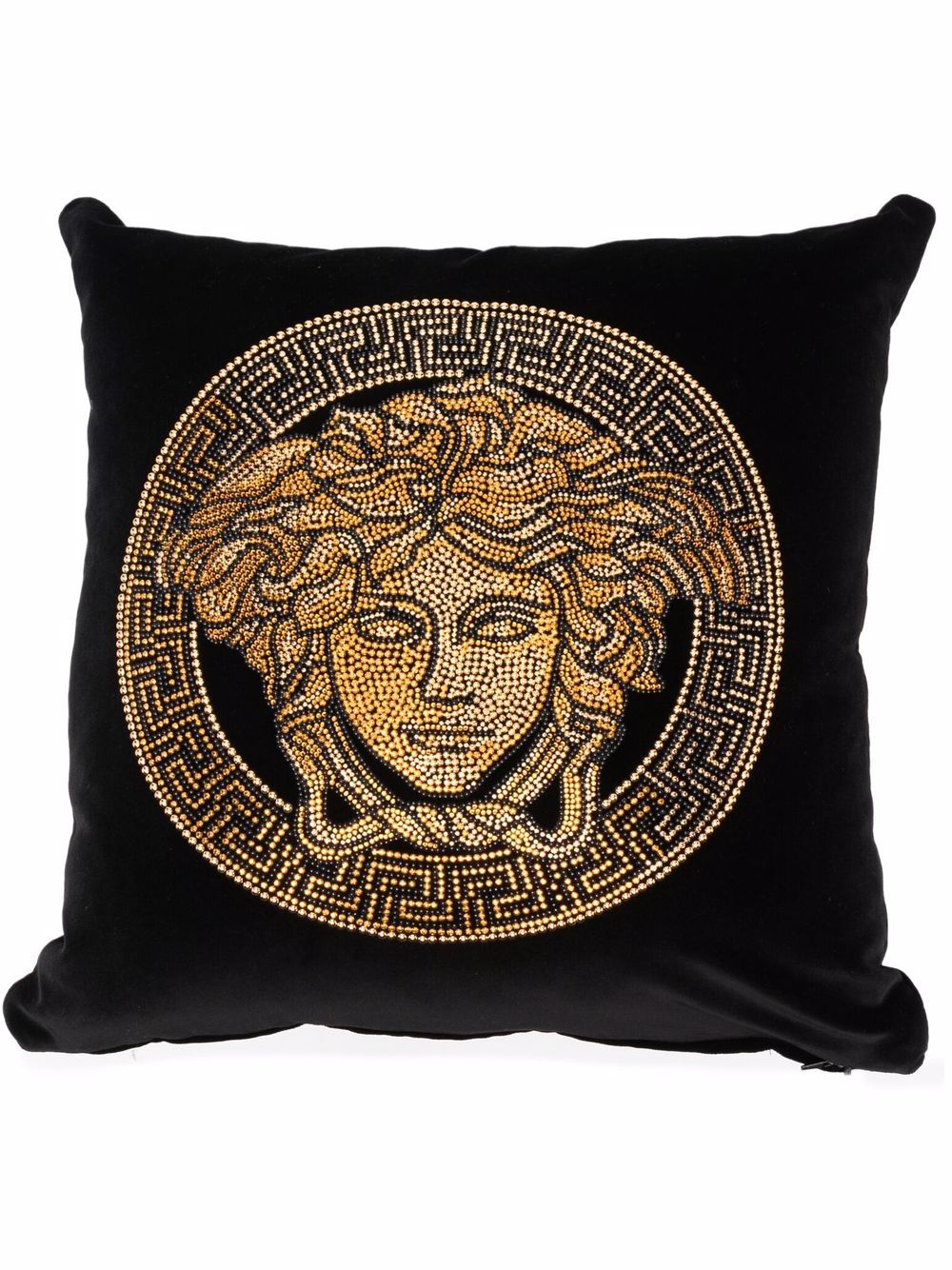 Versace Icon 铆钉抱枕（45厘米x45厘米） - 黑色