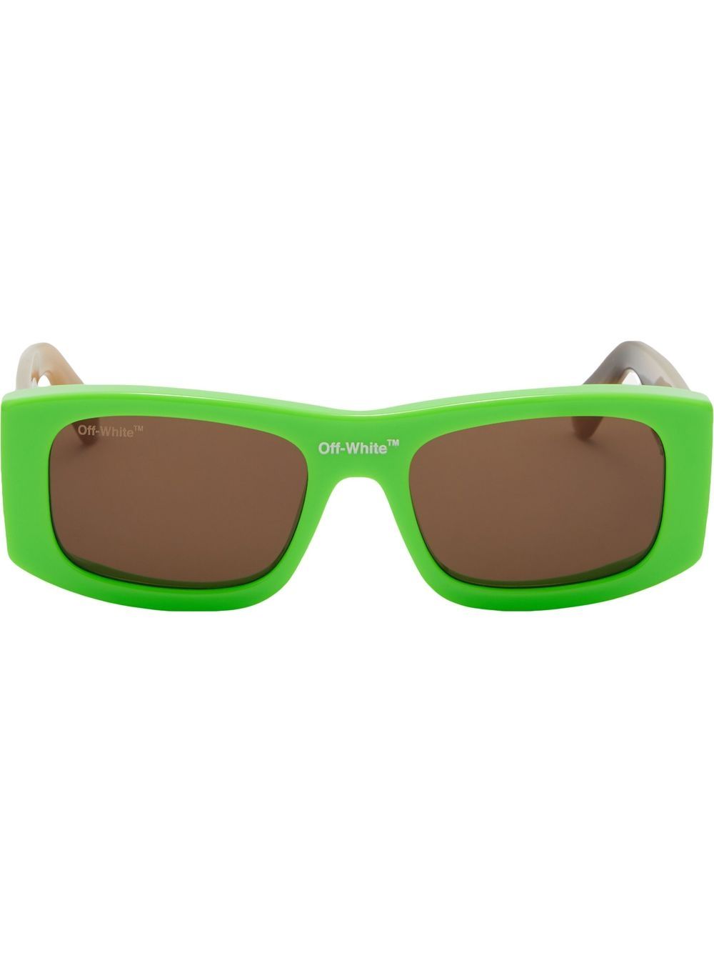 Off-White Eyewear logo印花太阳眼镜 - 褐色